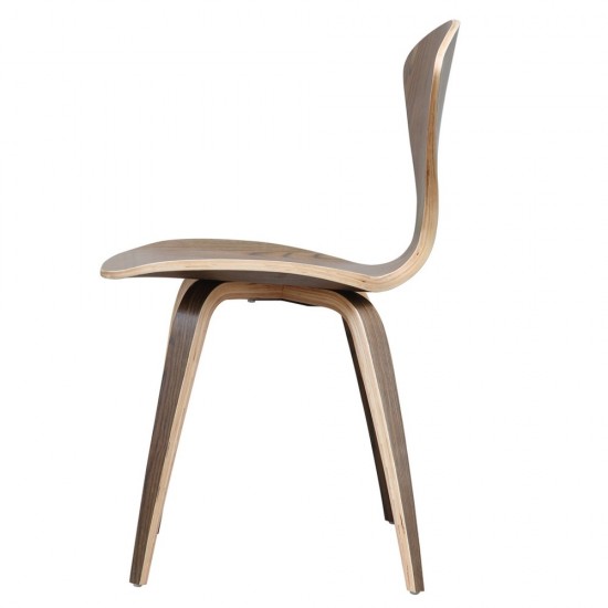 Fine Mod Imports Wooden Side Chair, Walnut