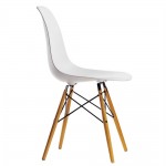 Fine Mod Imports WoodLeg Dining Side Chair, White