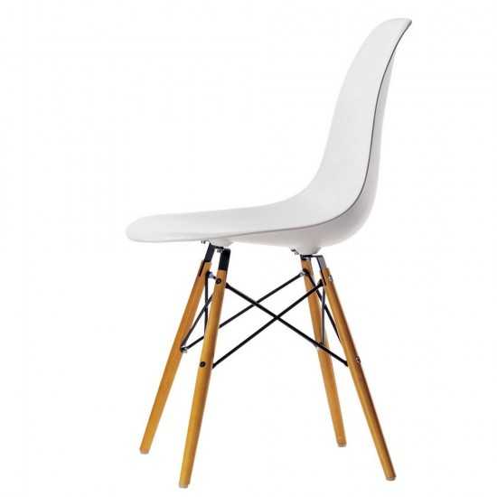 Fine Mod Imports WoodLeg Dining Side Chair, White