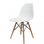 Fine Mod Imports WoodLeg Dining Side Chair, White