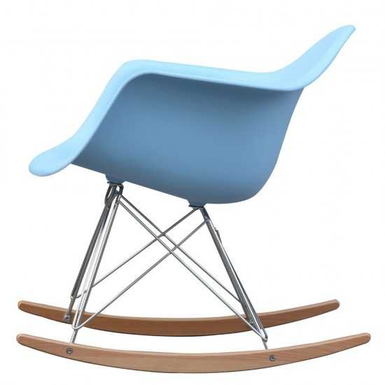 Fine Mod Imports Rocker Arm Chair, Light Blue