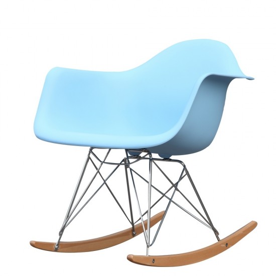 Fine Mod Imports Rocker Arm Chair, Light Blue