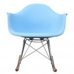 Fine Mod Imports Rocker Arm Chair, Light Blue