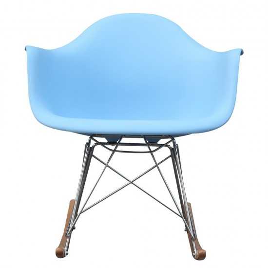 Fine Mod Imports Rocker Arm Chair, Light Blue