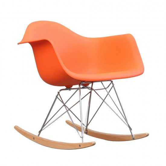 Fine Mod Imports Rocker Arm Chair, Orange