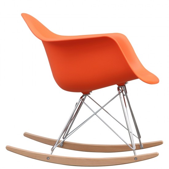 Fine Mod Imports Rocker Arm Chair, Orange