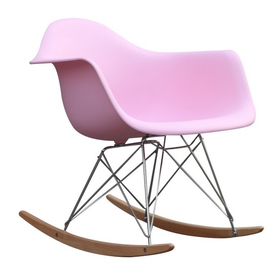 Fine Mod Imports Rocker Arm Chair, Pink