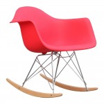 Fine Mod Imports Rocker Arm Chair, Red