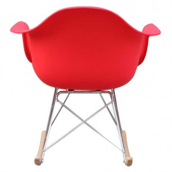 Fine Mod Imports Rocker Arm Chair, Red