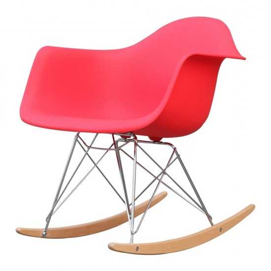 Fine Mod Imports Rocker Arm Chair, Red