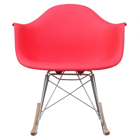 Fine Mod Imports Rocker Arm Chair, Red