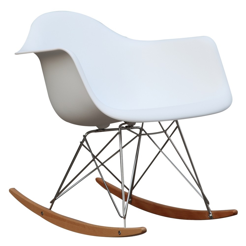 Fine Mod Imports Rocker Arm Chair, White