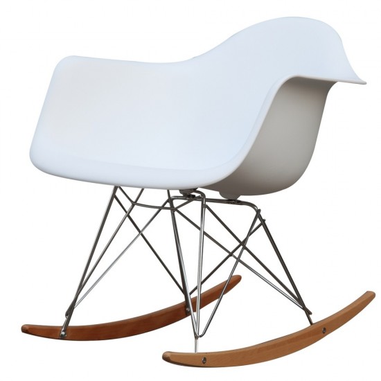 Fine Mod Imports Rocker Arm Chair, White