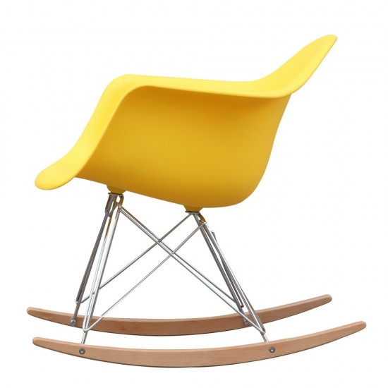 Fine Mod Imports Rocker Arm Chair, Yellow