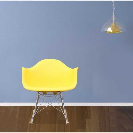 Fine Mod Imports Rocker Arm Chair, Yellow