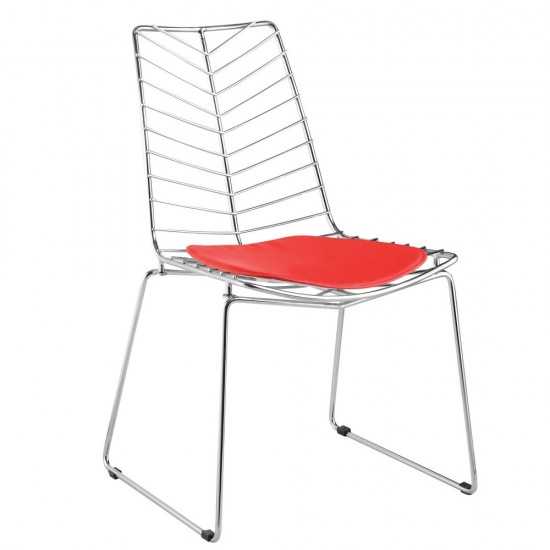 Fine Mod Imports Wire Leaf Chair, Red