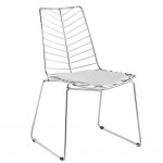 Fine Mod Imports Wire Leaf Chair, White