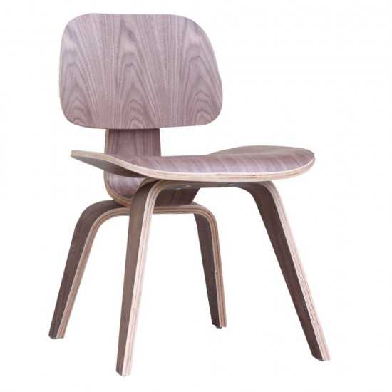 Fine Mod Imports Plywood Dining Chair, Walnut