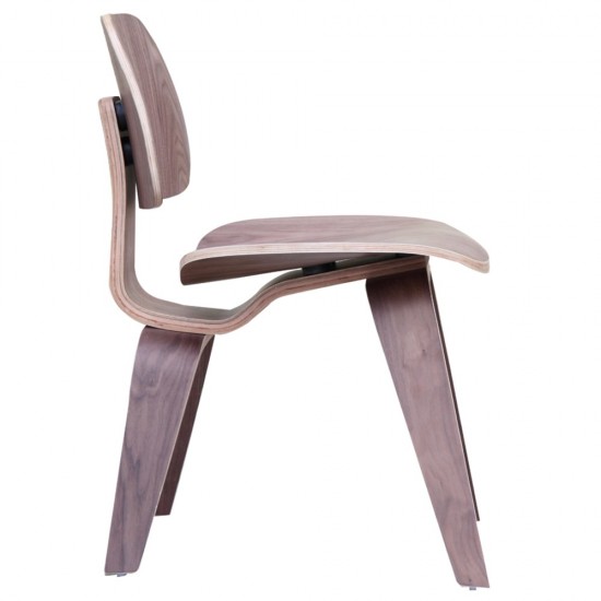 Fine Mod Imports Plywood Dining Chair, Walnut