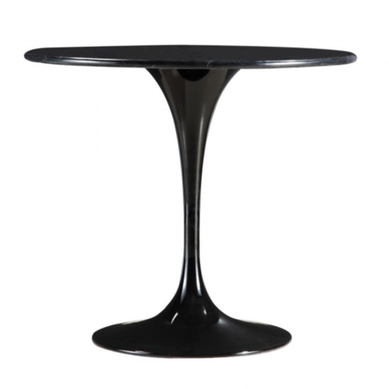 Fine Mod Imports Flower Marble Table 32", Black