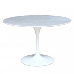 Fine Mod Imports Flower Marble Table 32", White