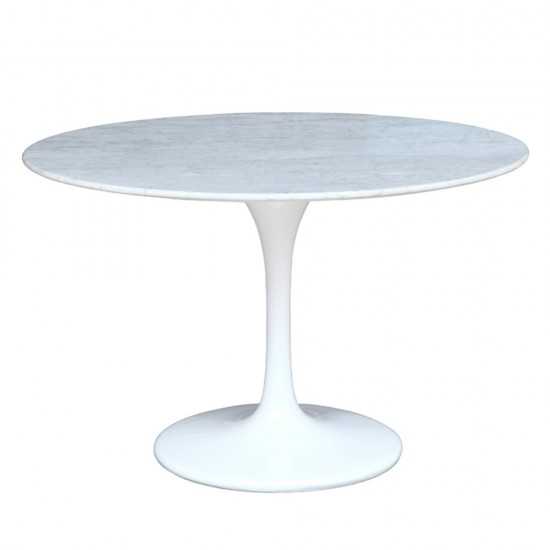 Fine Mod Imports Flower Marble Table 32", White