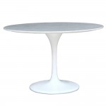 Fine Mod Imports Flower Marble Table 32", White