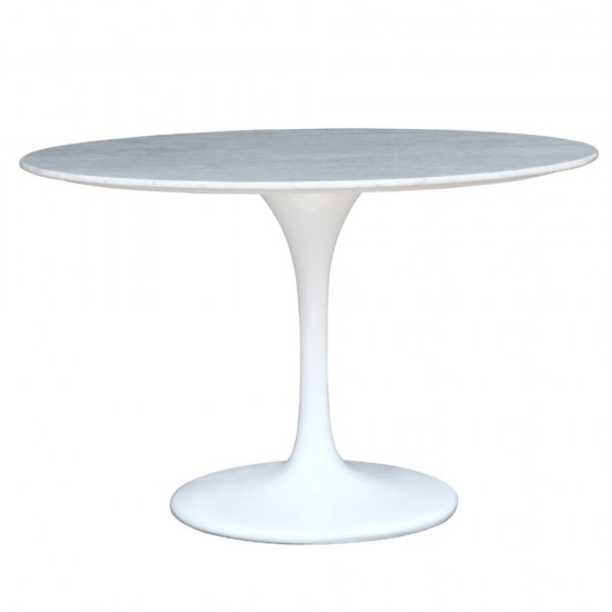 Fine Mod Imports Flower Marble Table 32", White