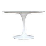 Fine Mod Imports Flower Marble Table 32", White