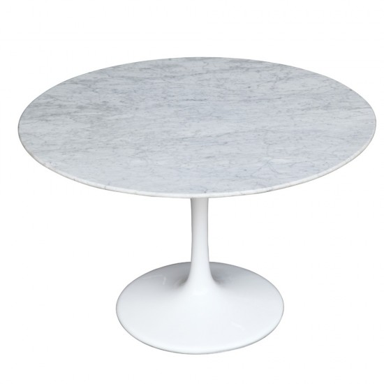 Fine Mod Imports Flower Marble Table 32", White