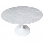 Fine Mod Imports Flower Marble Table 32", White