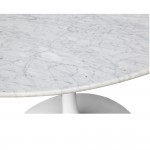 Fine Mod Imports Flower Marble Table 32", White