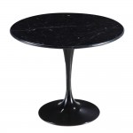 Fine Mod Imports Flower Marble Table 39", Black