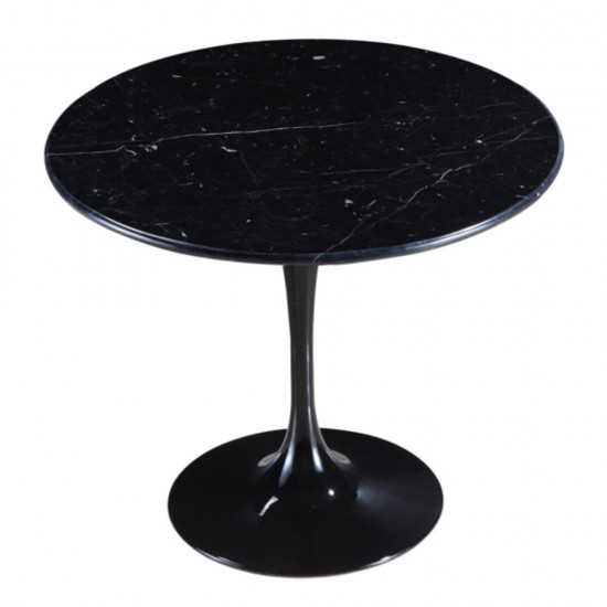 Fine Mod Imports Flower Marble Table 39", Black