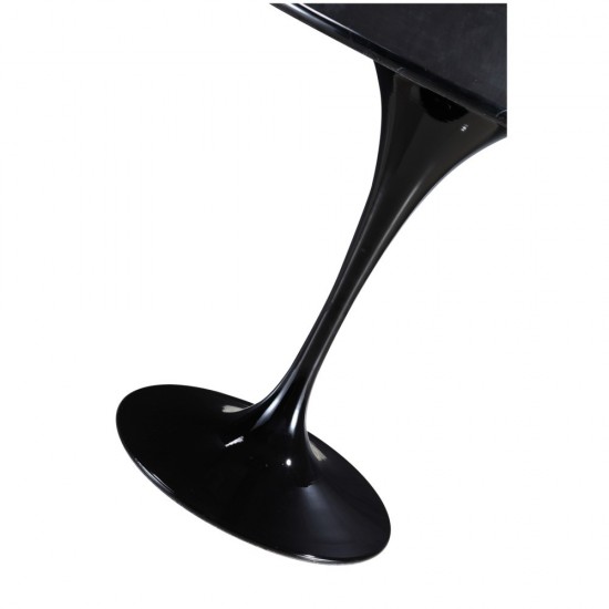 Fine Mod Imports Flower Marble Table 39", Black