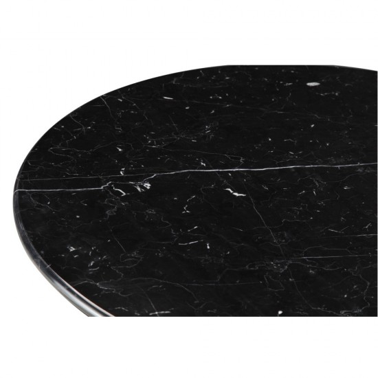 Fine Mod Imports Flower Marble Table 39", Black