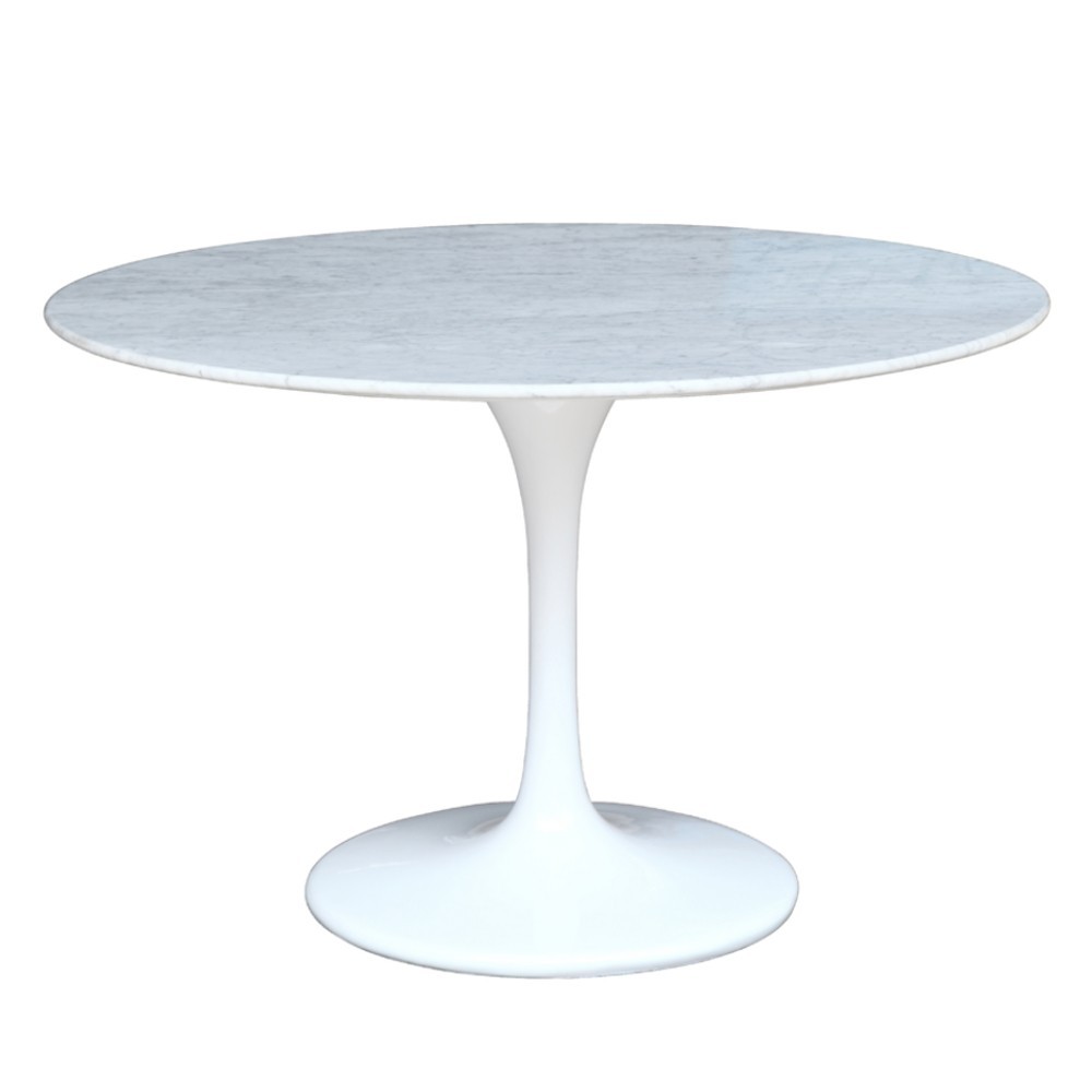 Fine Mod Imports Flower Marble Table 39", White