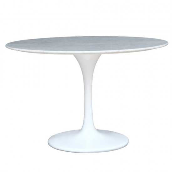 Fine Mod Imports Flower Marble Table 39", White