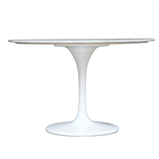 Fine Mod Imports Flower Marble Table 39", White