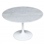 Fine Mod Imports Flower Marble Table 39", White