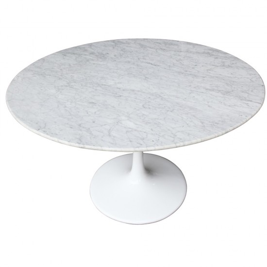 Fine Mod Imports Flower Marble Table 39", White