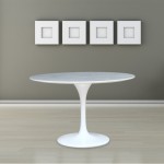 Fine Mod Imports Flower Marble Table 39", White