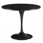 Fine Mod Imports Flower Marble Table 48", Black