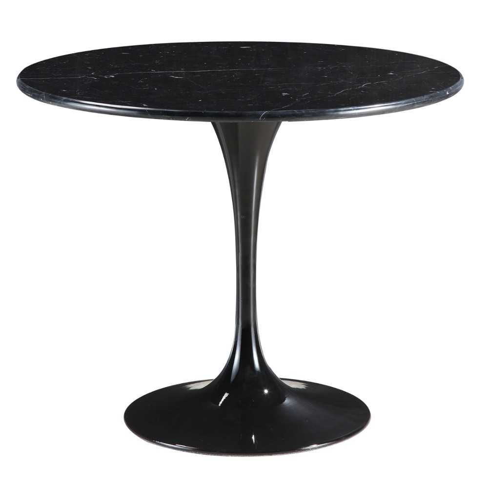 Fine Mod Imports Flower Marble Table 48", Black