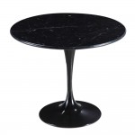 Fine Mod Imports Flower Marble Table 48", Black