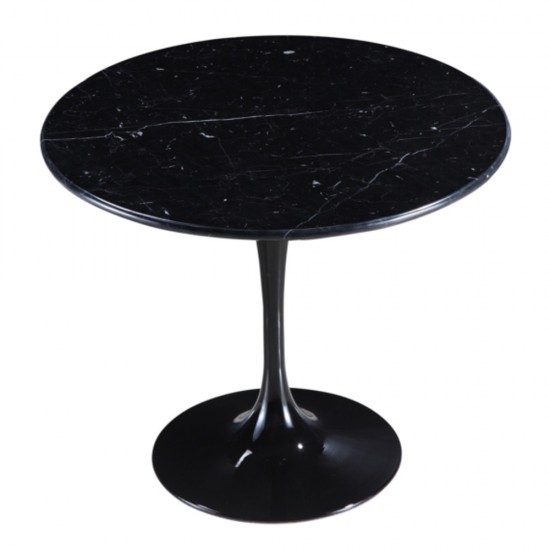 Fine Mod Imports Flower Marble Table 48", Black