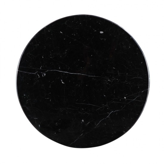 Fine Mod Imports Flower Marble Table 48", Black