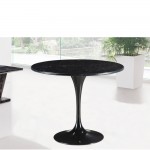 Fine Mod Imports Flower Marble Table 48", Black