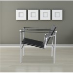 Fine Mod Imports String Flat Chair, Black