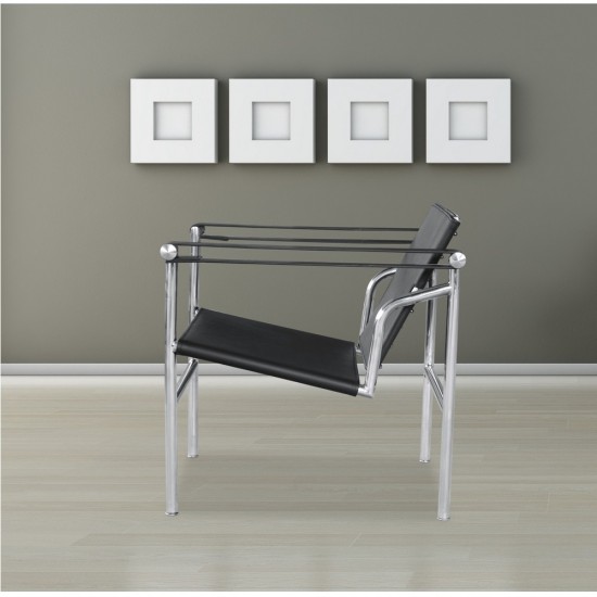 Fine Mod Imports String Flat Chair, Black